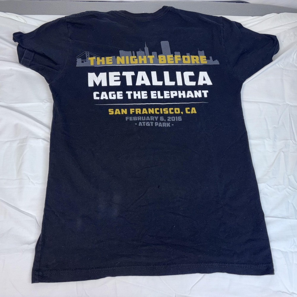 Metallica Night Before Shirt Mens Small Black 2016 Concert Tour Band Tee